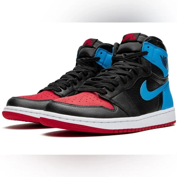 Nike Air Jordan high OG womens UNC to Chicago black red and blue